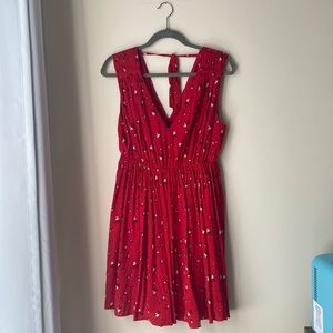 Madewell Red Floral Sleeveless Dress (L)